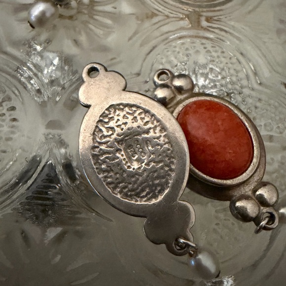 Lot of Vintage CCO Sterling Silver Earring Charms Pearl Dangles Blue Green Turqu - Picture 9 of 13